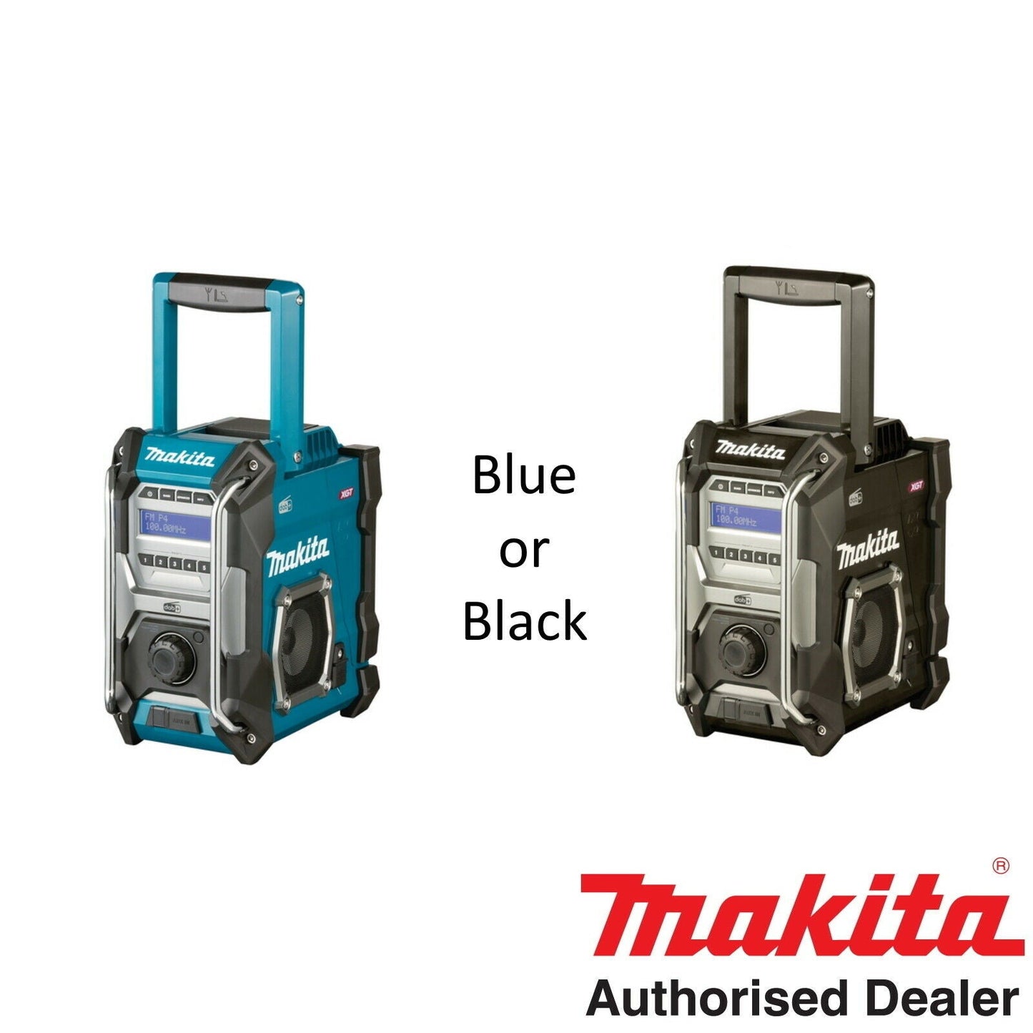 Makita MR003GZ/01 DAB DAB+ FM Site Digital Radio in Black or Blue 14.4v 18v 40v