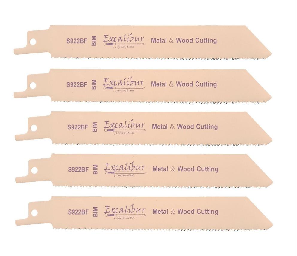 Excalibur S922BF 150mm Recip Saw Blades for Metal Wood Cutting Pack 5