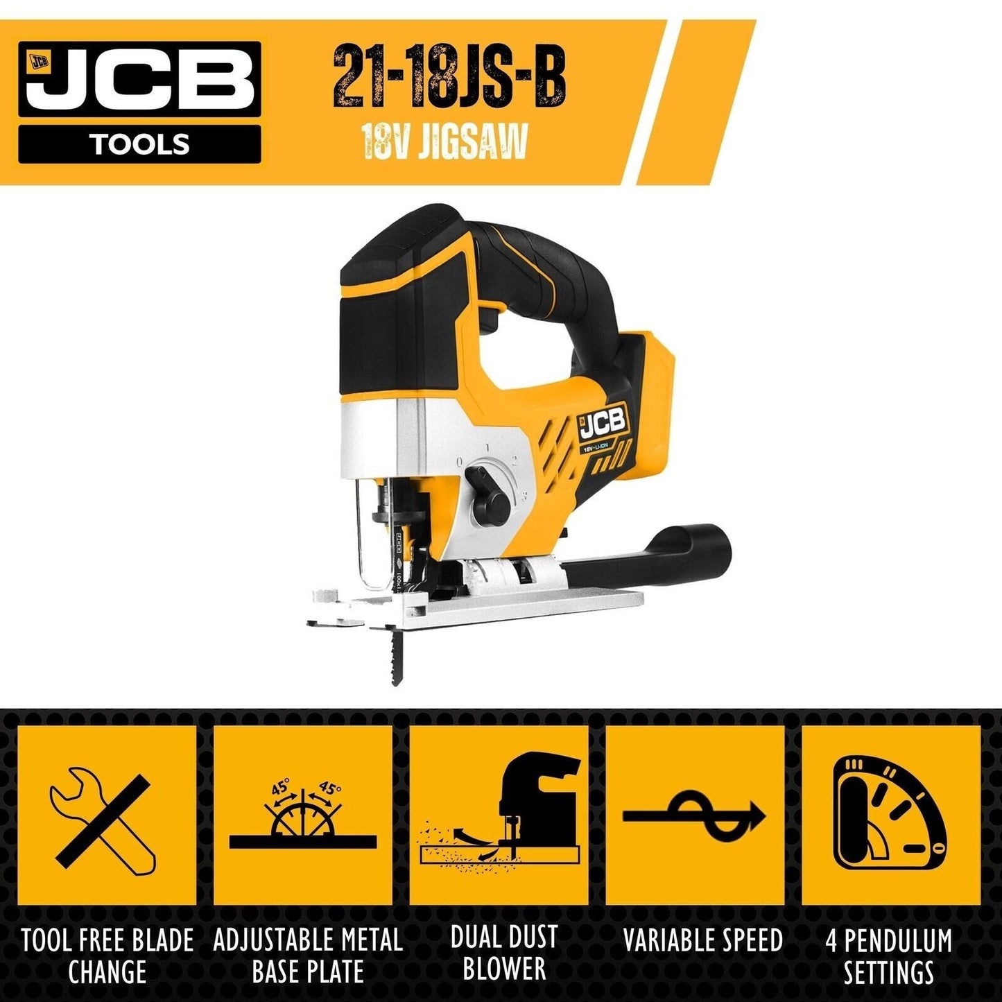 JCB 21-18JS-B 18V Cordless Jigsaw Body Only