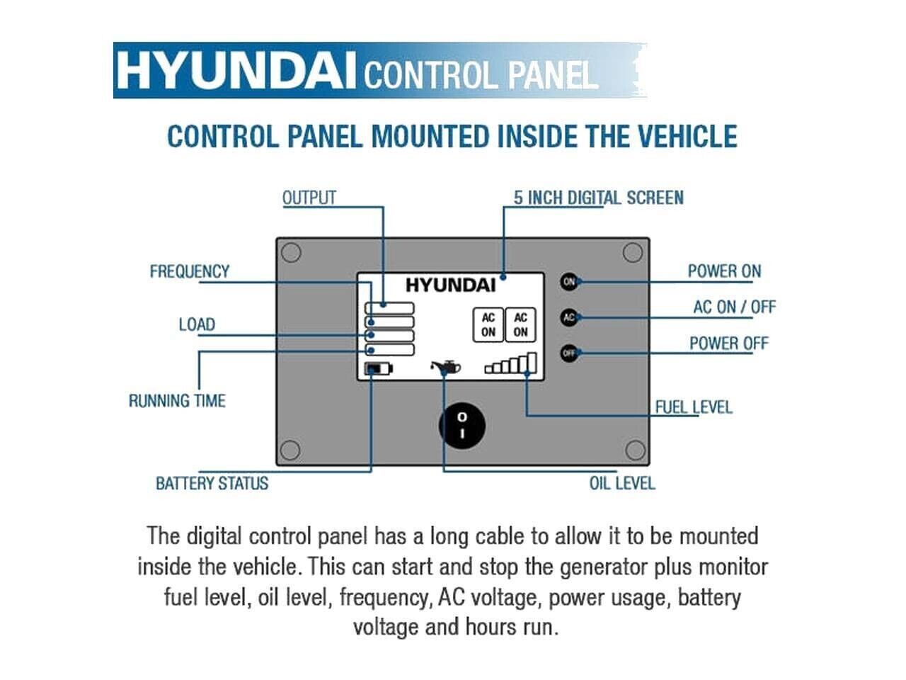 Hyundai HY3500RVi 3.5kW Underslung Vehicle Mounted RVi Generator Motorhome