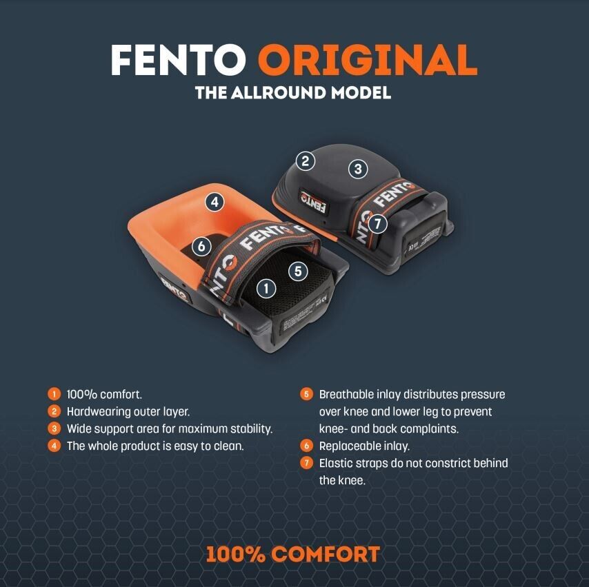 Fento Original Pro Knee Pads - Professional Flooring Knee Protection 35276