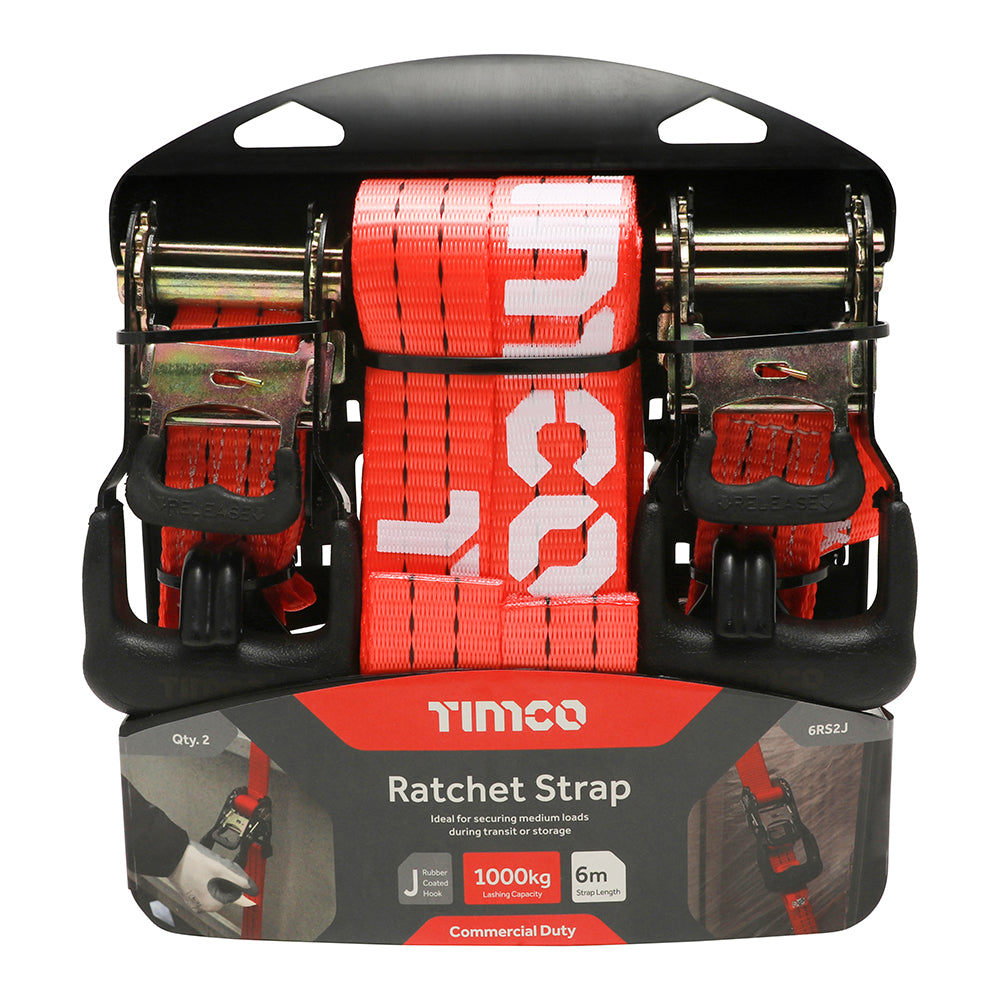 Ratchet Straps - J Hook - Commercial Duty