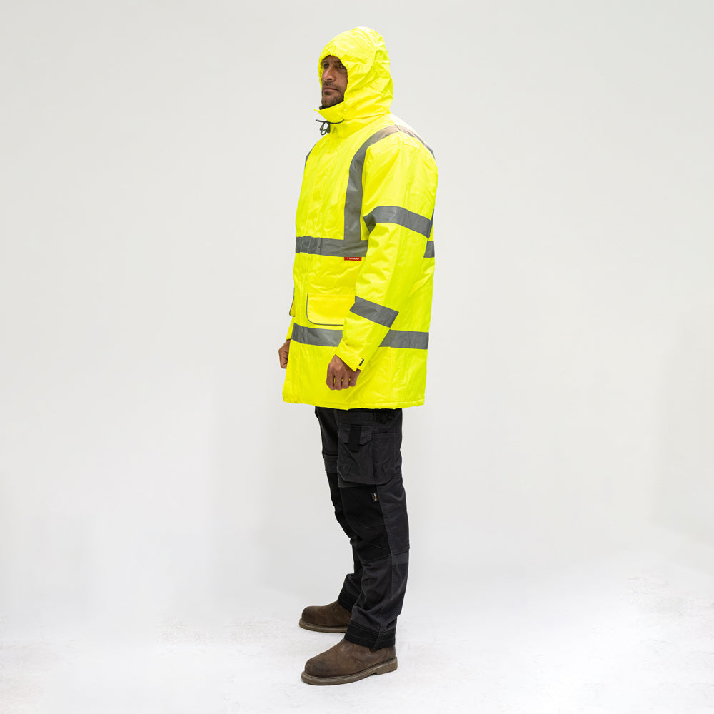 Hi-Visibility Parka Jacket - Yellow, Large