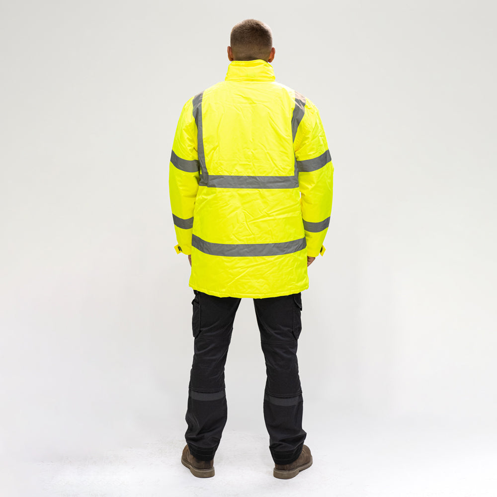 Hi-Visibility Parka Jacket - Yellow, Large