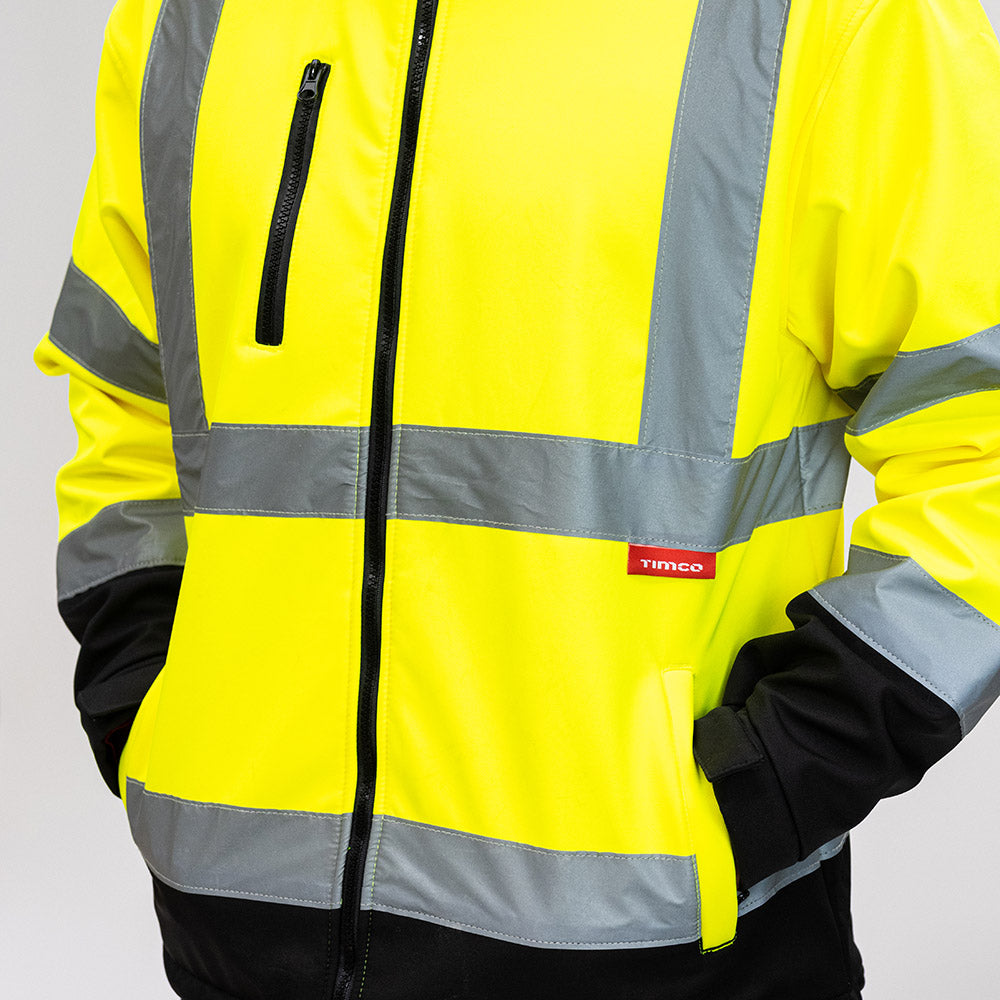 Hi-Visibility Softshell Jacket - Yellow, Small
