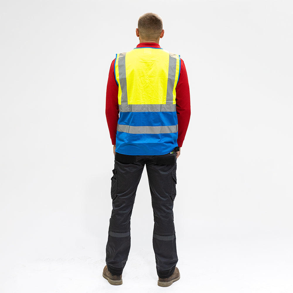Hi-Visibility Executive Vest - Yellow & Blue, Large