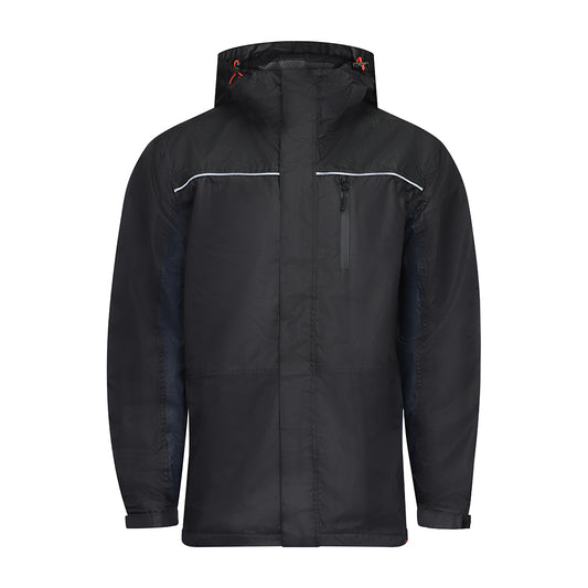 Waterproof Lined Rain Jacket - Black, Medium
