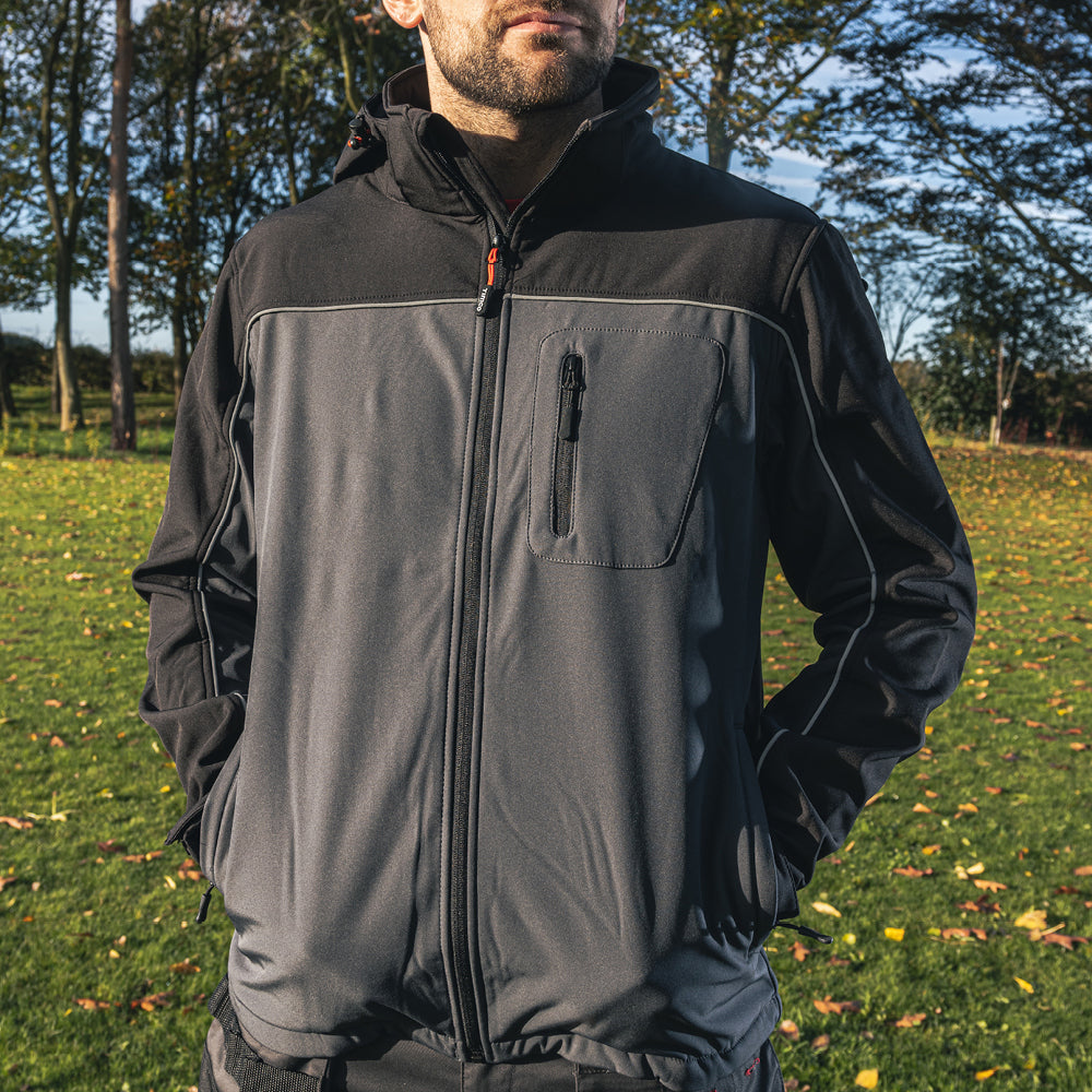 Soft Shell Jacket - Grey/Black, Large