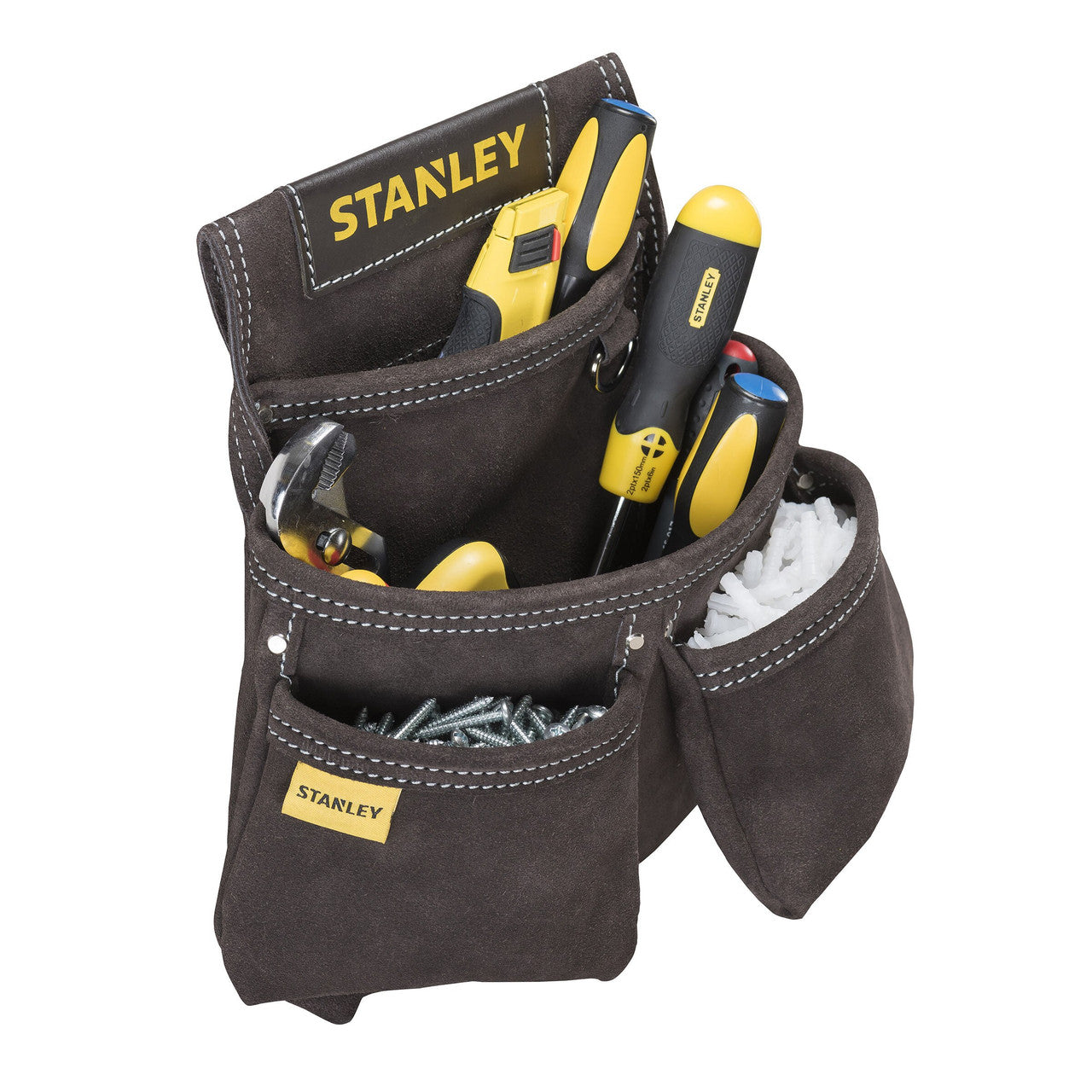 Stanley STST1-80116 Leather Double Nail Pocket Pouch for Tool Belt