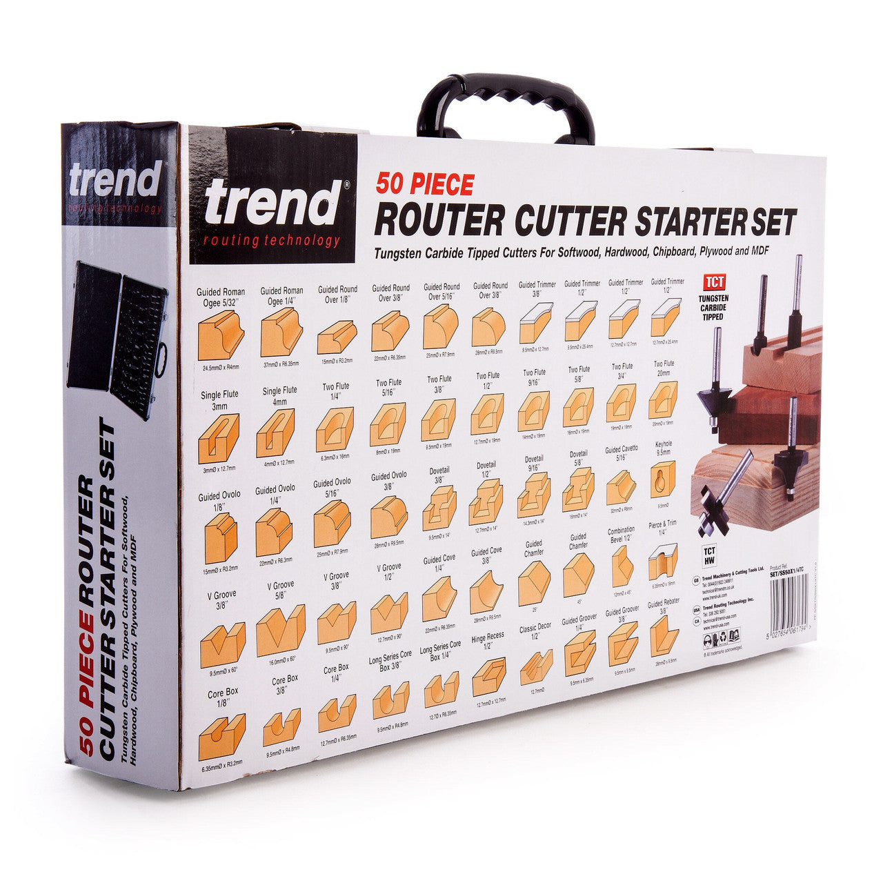 Trend SET/SS50X1/4TC Router Cutter Starter Set 1/4 Inch Shank 50 Piece