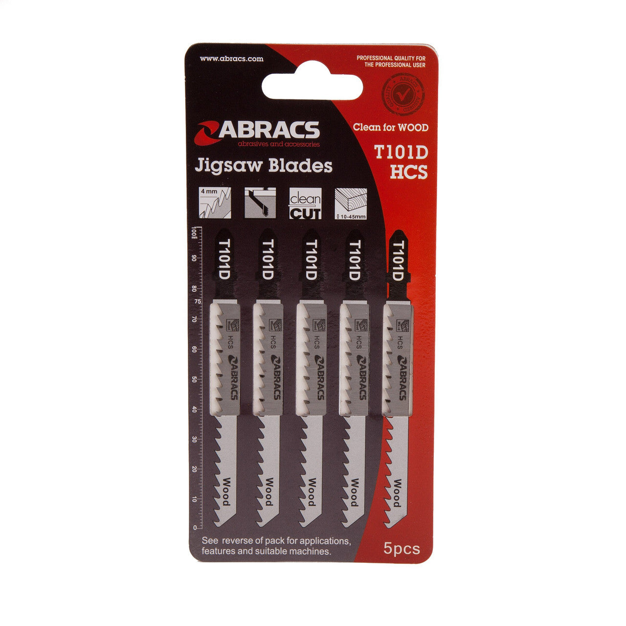 Abracs T101D Jigsaw Blades for Wood (5 Pack)