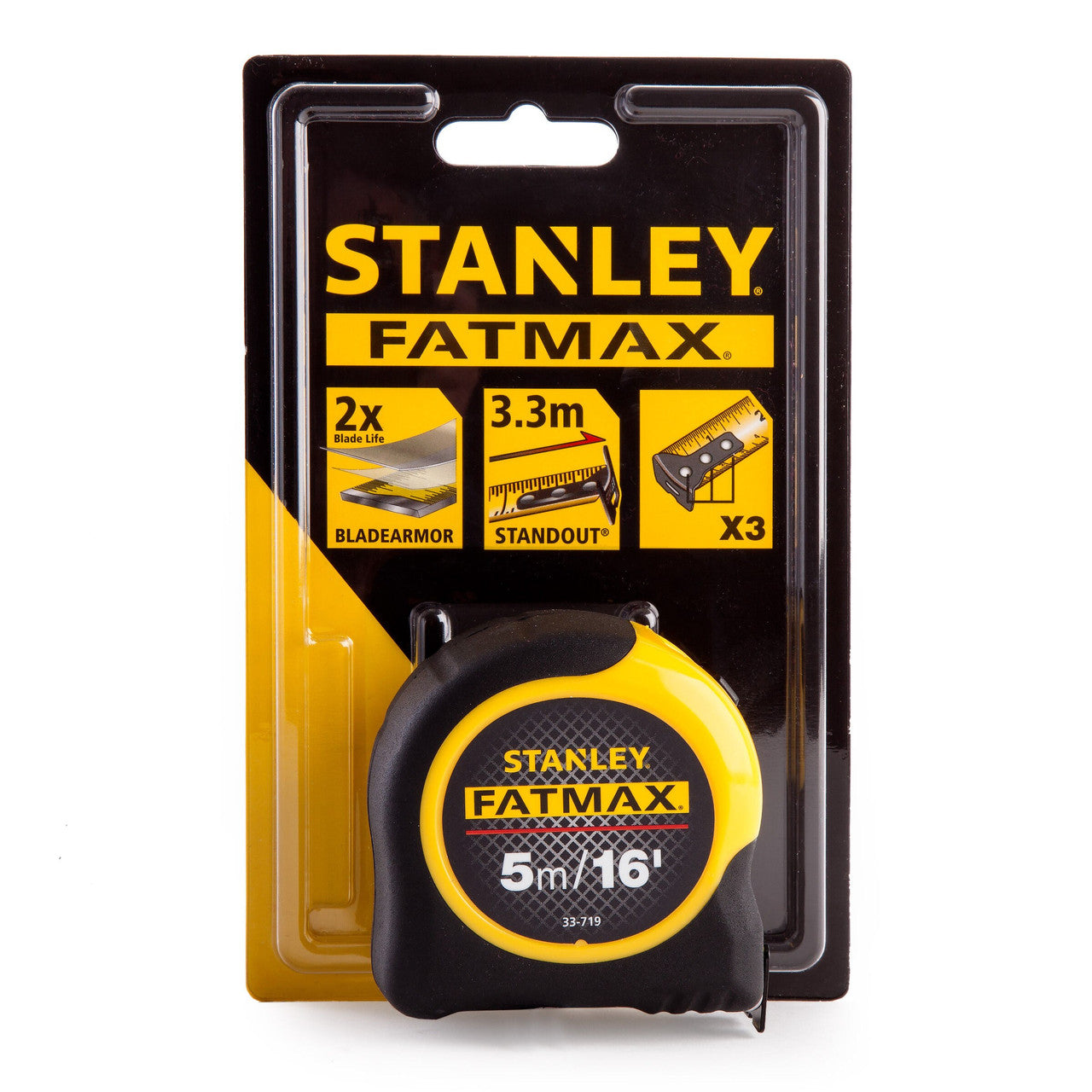 Stanley 0-33-719 FatMax Metric/Imperial Tape Measure with Blade Armor 5m