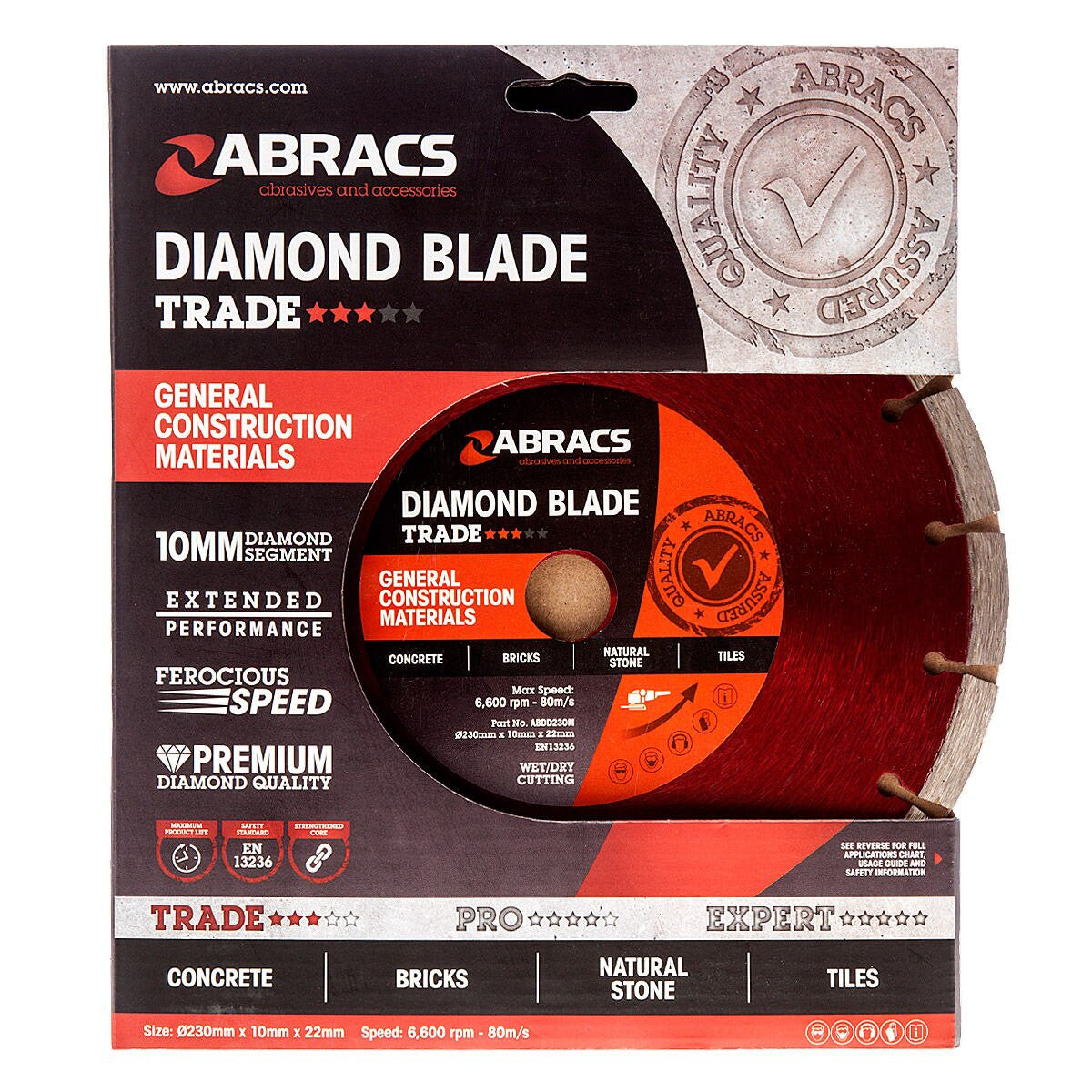 Abracs ABDD230M Diamond Blade General Purpose 230mm x 10mm x 22mm