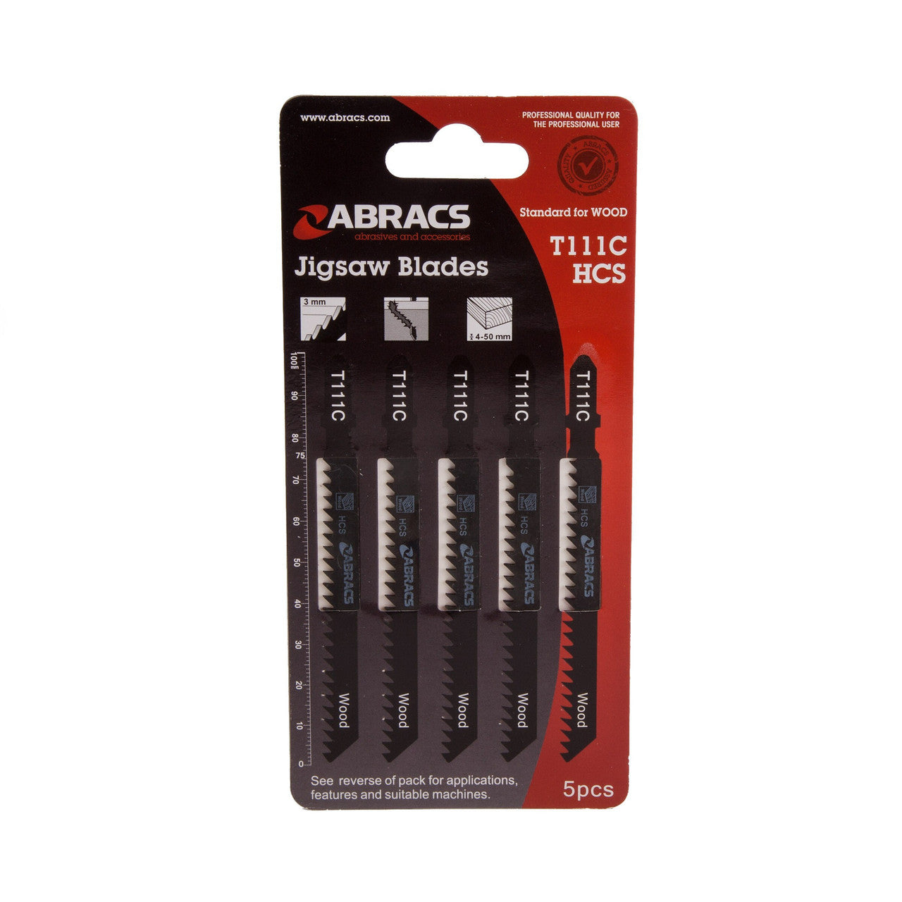 Abracs T111C Jigsaw Blades for Wood (5 Pack)