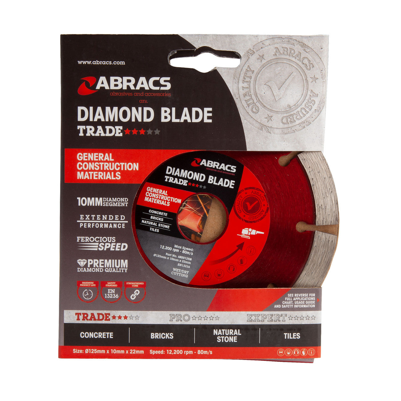 Abracs ABDD125M Trade General Purpose Diamond Blade 125mm x 10mm x 22mm