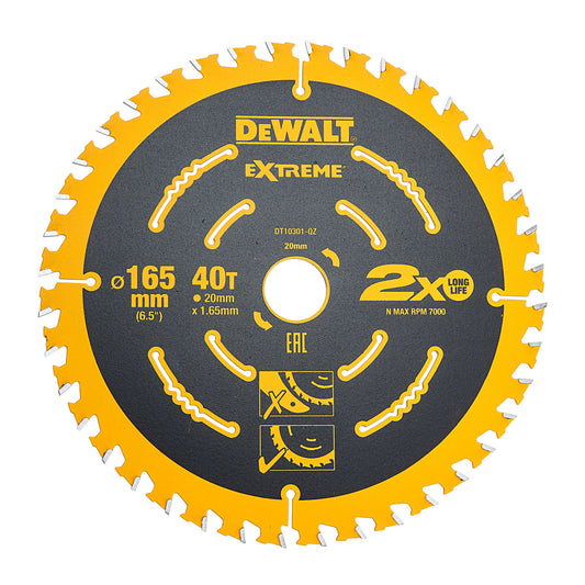 Dewalt DT10301 Extreme Framing Circular Saw Blade for Wood 165 x 20mm x 40T