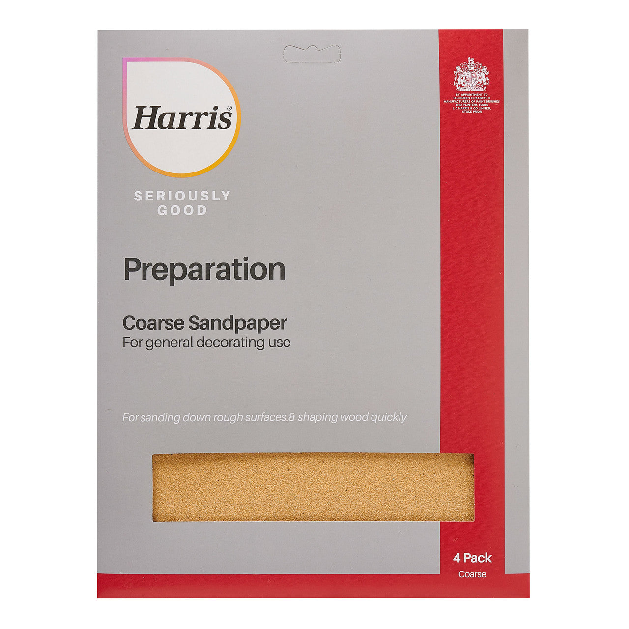 Harris 102064320 Seriously Good Sandpaper Coarse Pack of 4