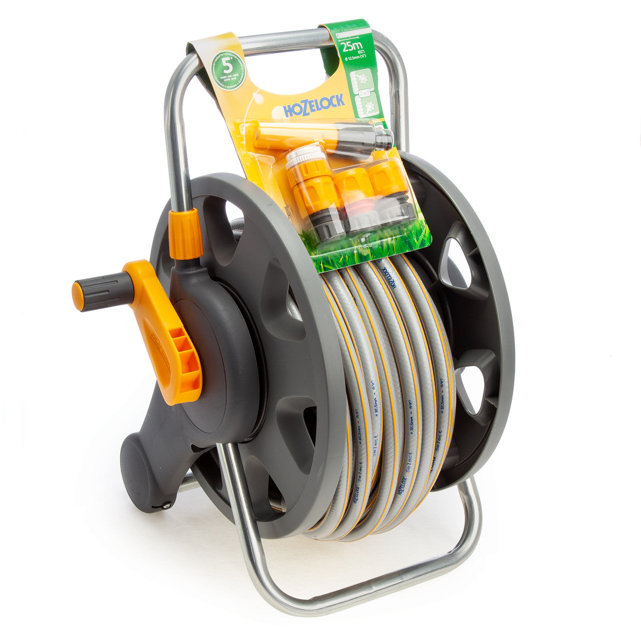 Hozelock 2431 Assembled 2-in-1 Hose Reel with 25 Metres of 12.5mm Hose –  Phoenix Tools