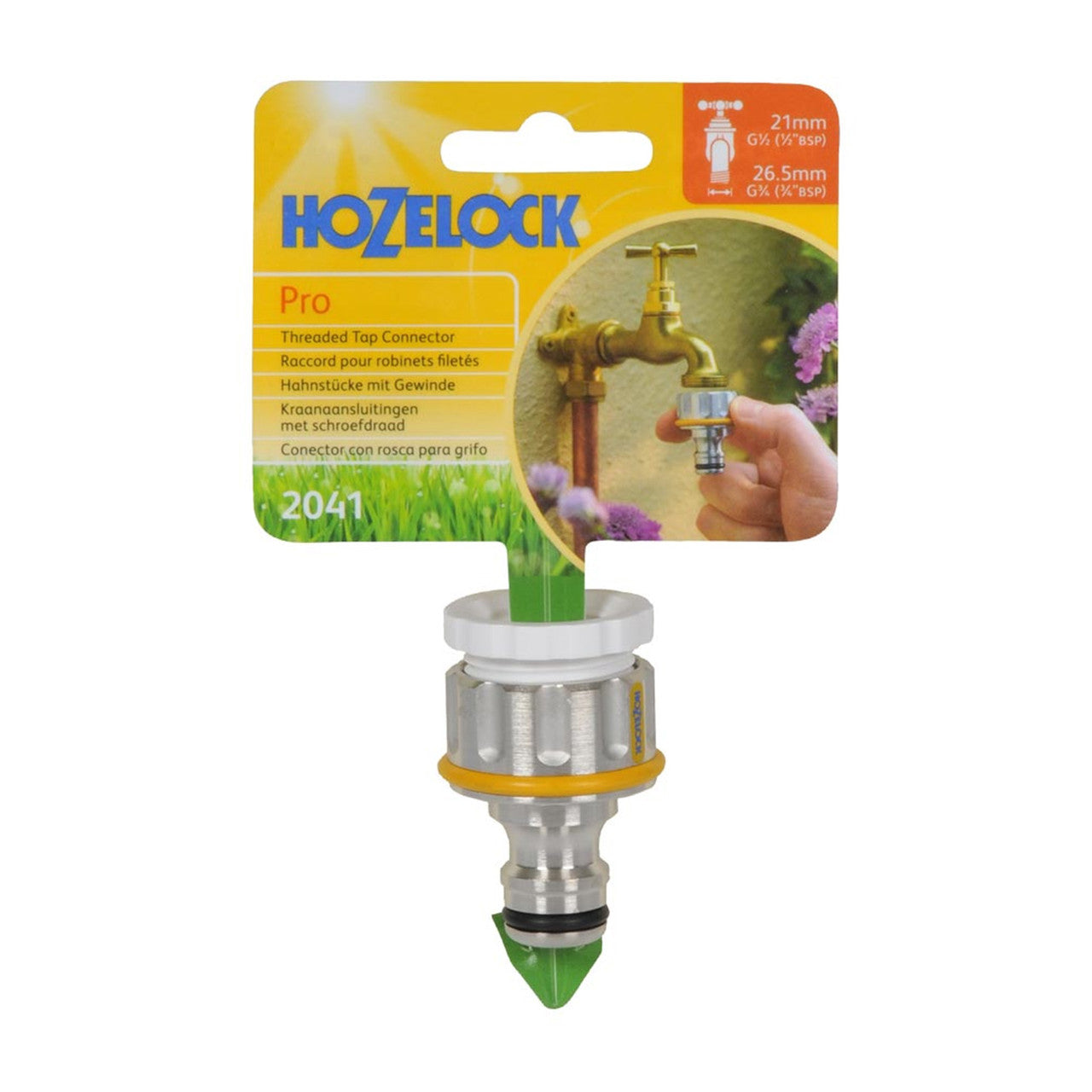 Hozelock 2041 Pro Metal Threaded Tap Connector 21 -26.5mm