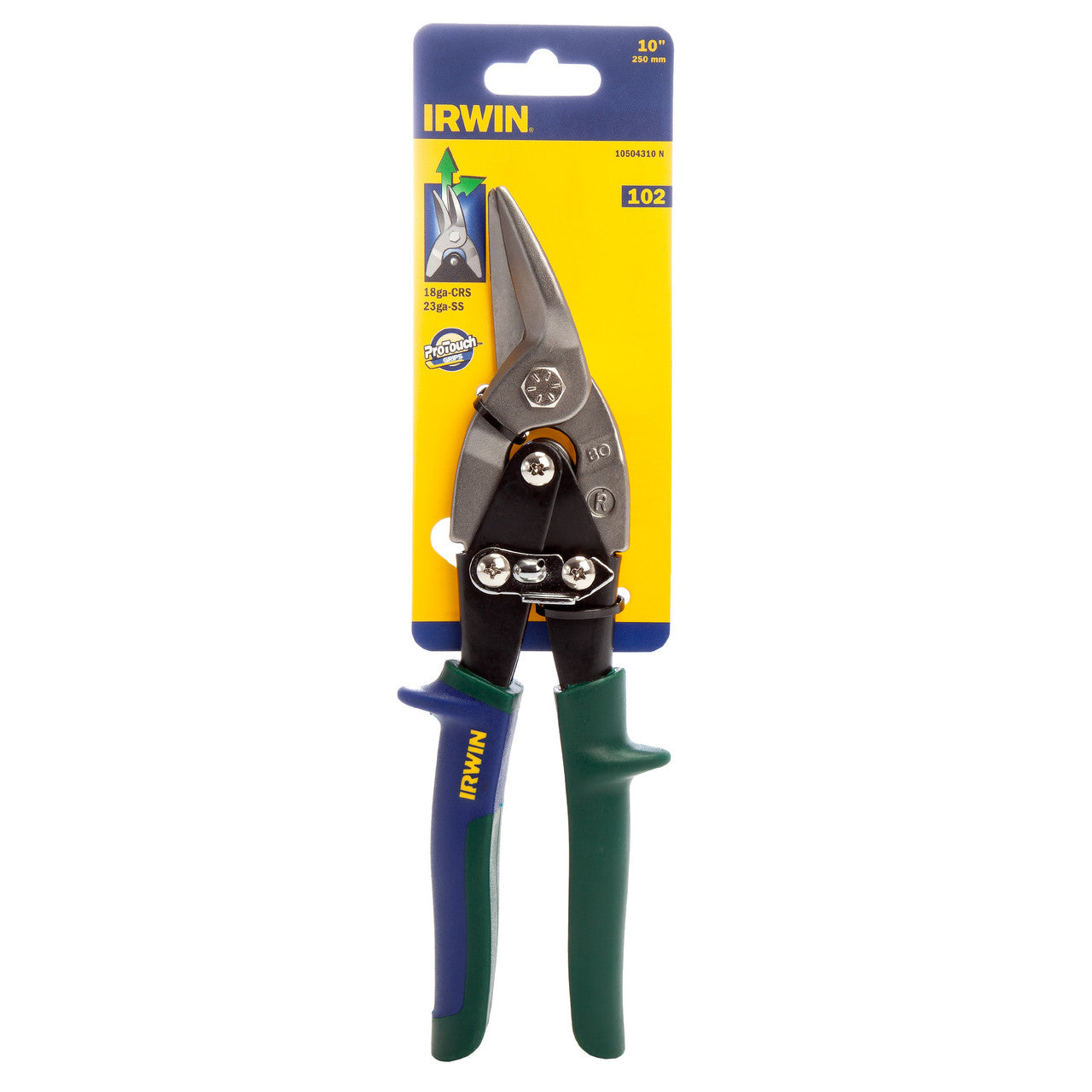 Irwin 10504310N Aviation Snips 102 Right and Straight Cut 10 Inch / 250mm