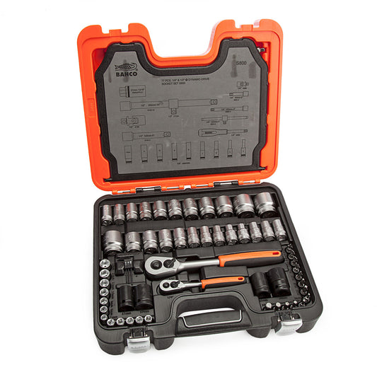 Bahco S800 1/4" & 1/2" Drive Metric and Imperial Socket Set (77 Piece)