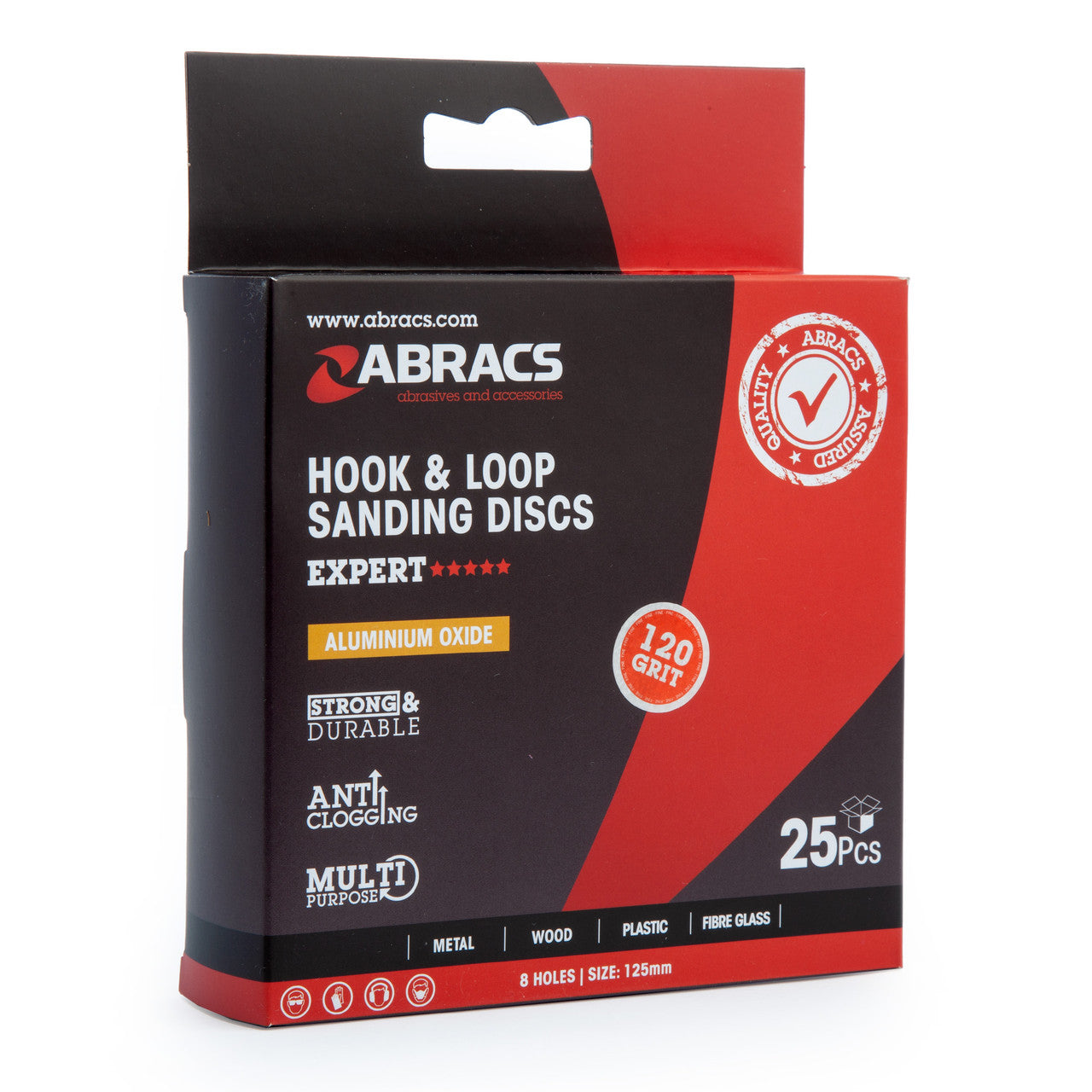 Abracs ABHL8125120 Sanding Discs 120 Grit 125mm (25 Pack)
