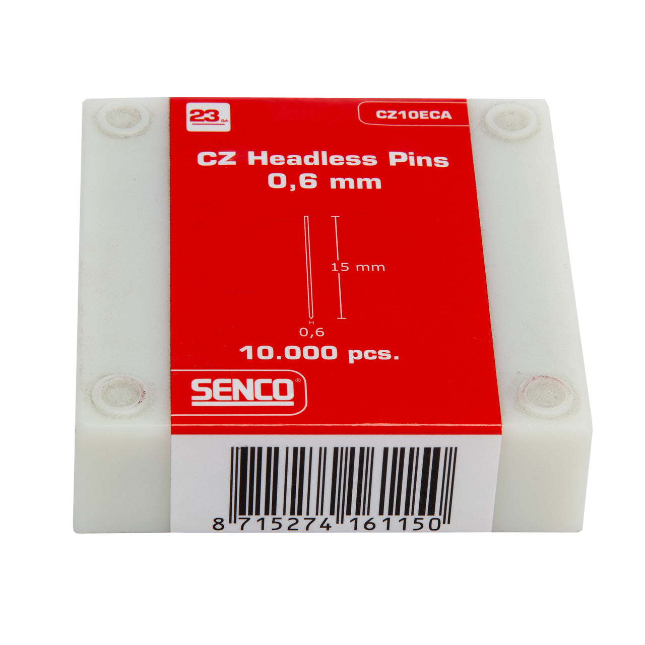 Senco CZ10ECA Galvanised Collated CZ Headless Pins 23 Gauge 0.6mm x 15mm (10,000 in Box)