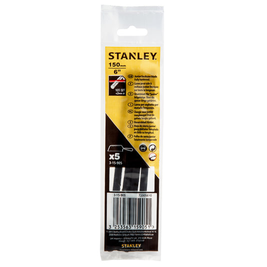 Stanley 3-15-905 Junior Hacksaw Blades 150mm / 6 Inch (5 Pack)