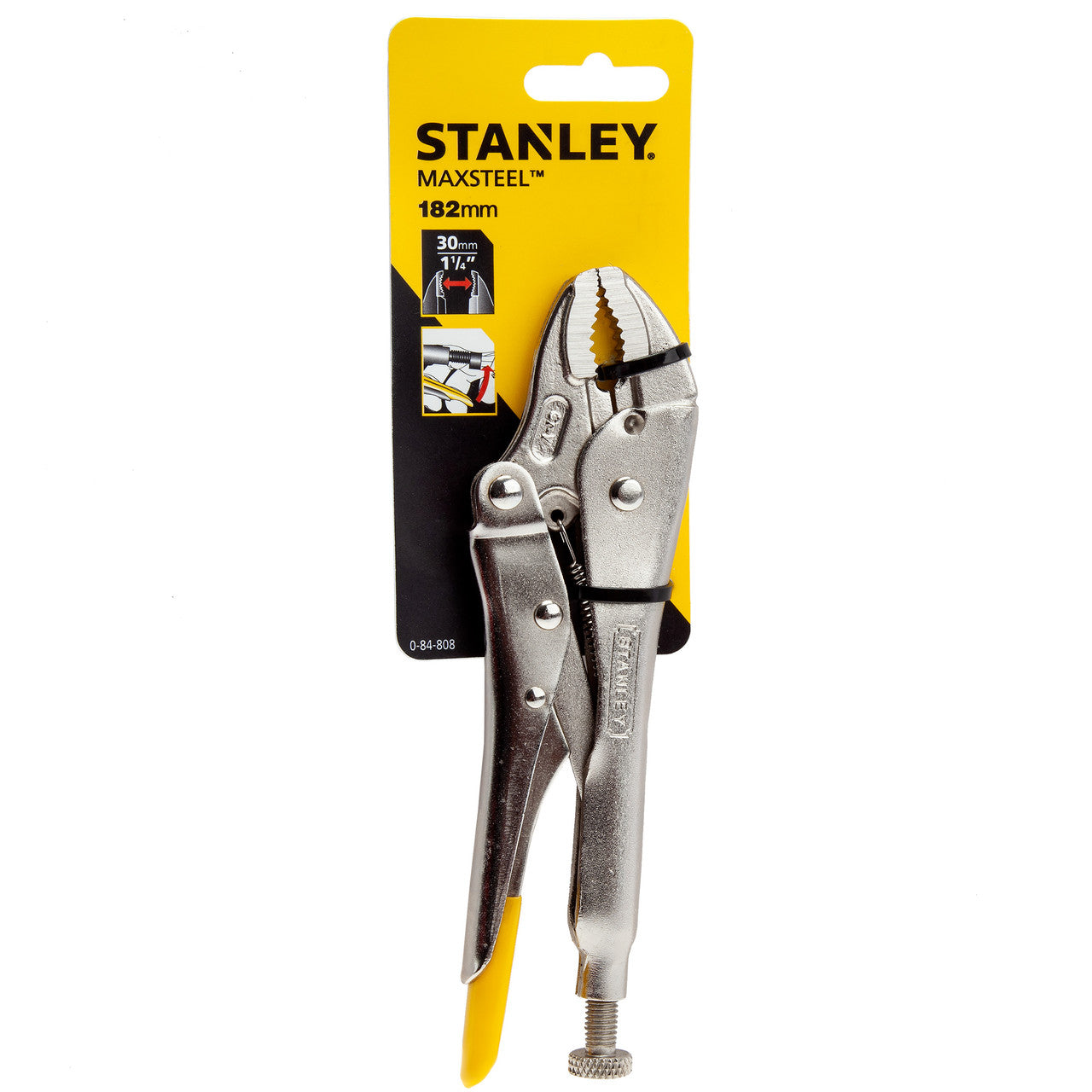 Stanley 0-84-808 MaxSteel Locking Pliers Curved Jaw 182mm
