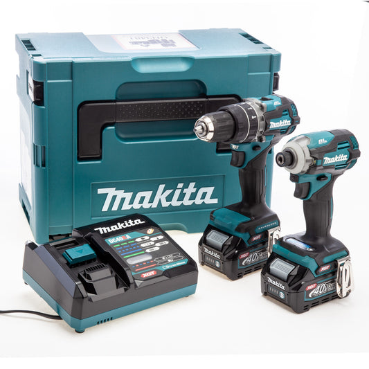 Makita DK0172G202 40Vmax XGT Combi Drill and Impact Driver Twin Pack (2 x 2.5Ah Batteries) in MakPac