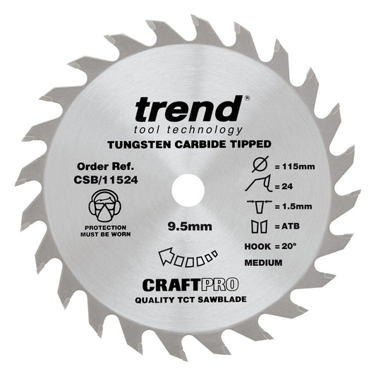Trend CSB/11524 CraftPro Saw Blade 115mm x 9.5 x 24T