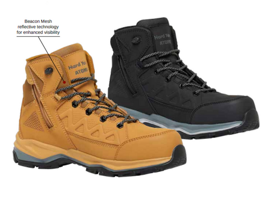 Hard Yakka Boots Atomic PR Hybrid Composite Toe Cap Lace Zip S1 Work Safety Boot
