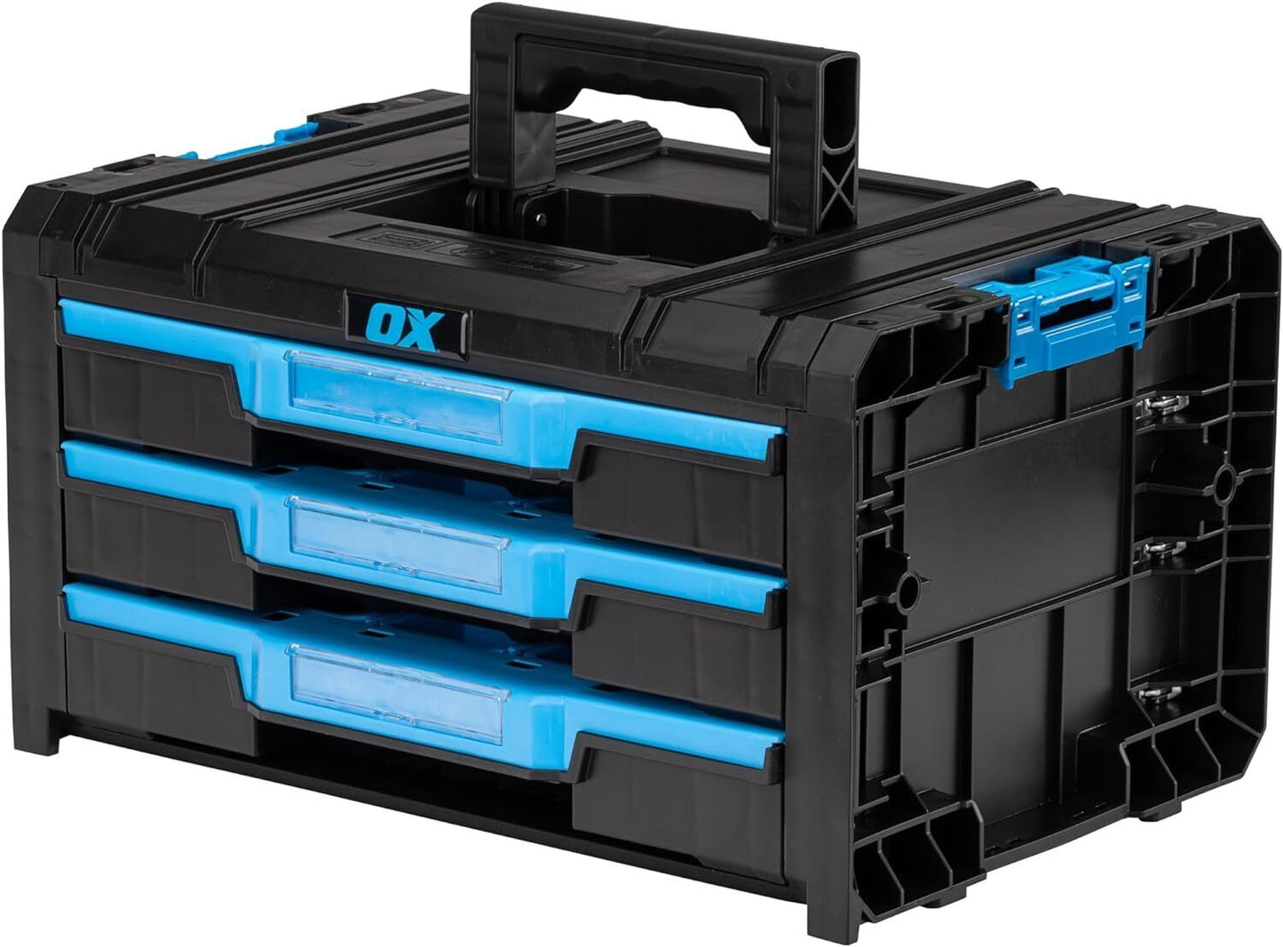 OX TOOLTREK Trade 2 or 3 Drawer Tool Box, Tool Chest With Carry Handle