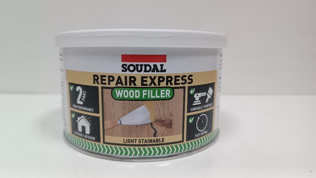 Soudal 2 Part Wood Filler High Performance Repair Express 500g Various Colours