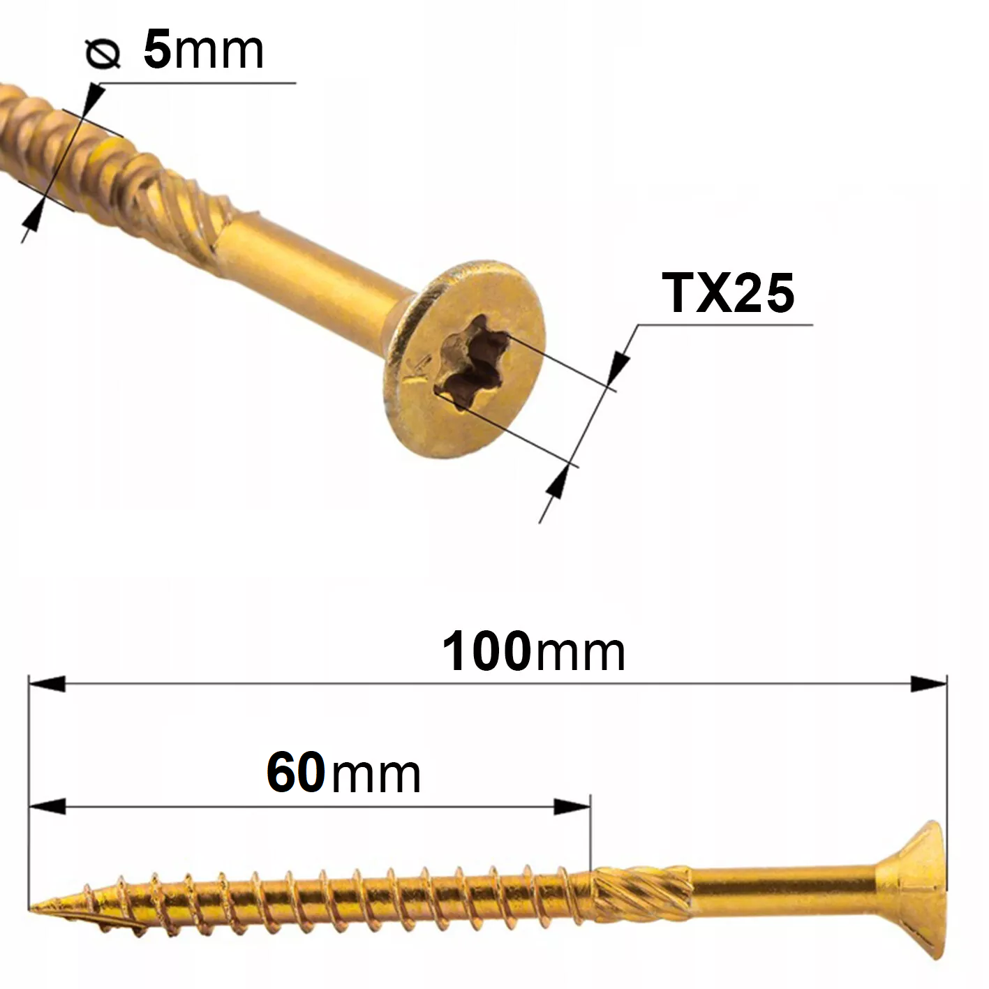 TORX Wood Screws Low Torque CSK Chipboard  Starter  Trade Bulk Industrial