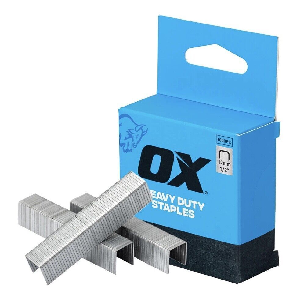 OX Stapler Hammer Tacker Staples 6mm 8mm 10mm 12mm Choose 4 in 1 Heavy Duty Pro