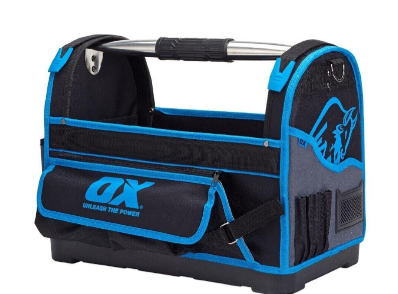 Ox Tools P262618 18"  Pro Open Mouth Tool Tote Bag Hard Bottom Waterproof Base