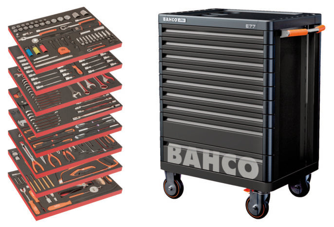 Bahco BAHAUTO 357 Piece Auto Tool Kit in E77 9 Drawer Roller Cabinet