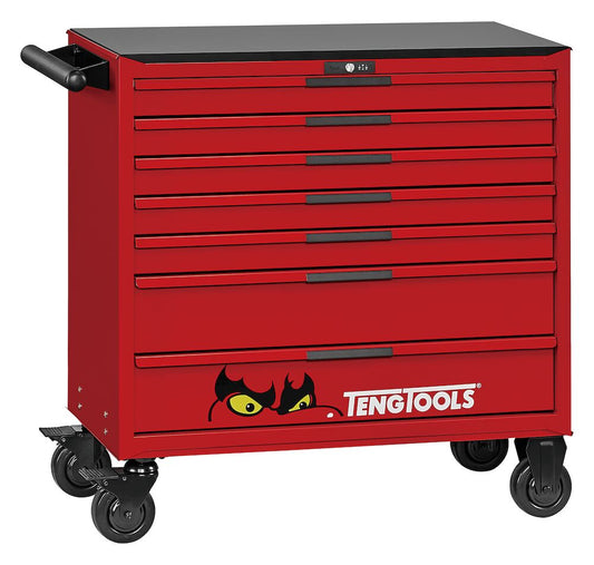 Teng tools roller tool cabinet with tools inside foam great price, devon, near me, teng tools, TKW37R637F red