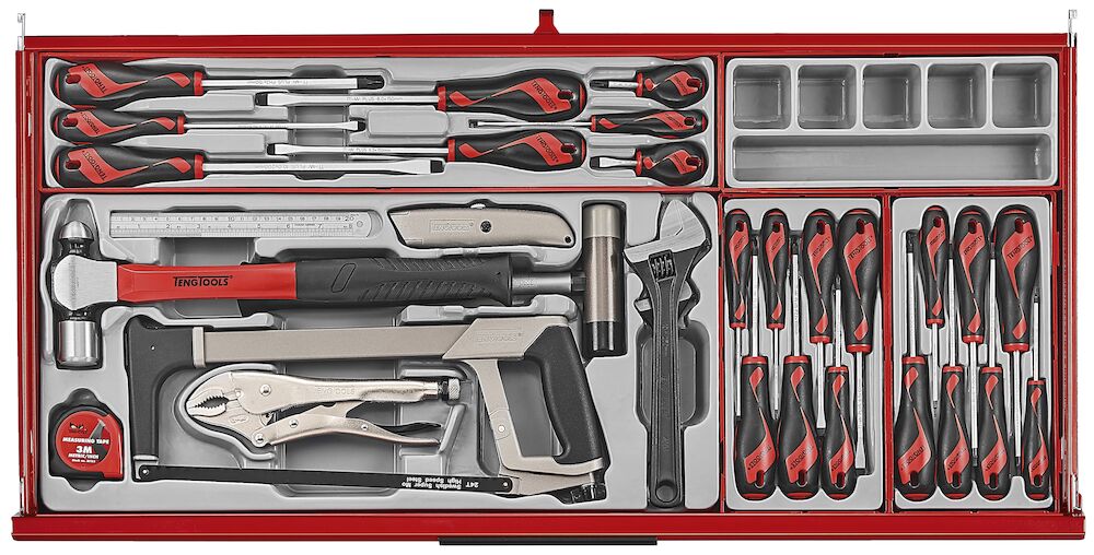 Teng Tools TKW37R663T  37" PRO35™ Roller Cabinet Tool Kit 663 Pieces Red