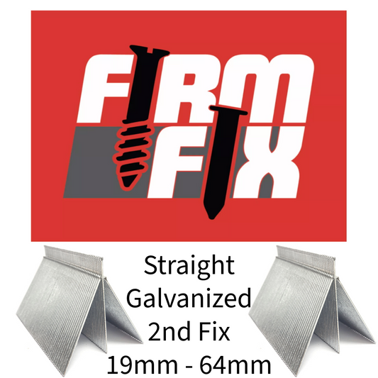 Straight Galvanized 2nd Fix Brad Pins 16 Gauge 19mm - 64mm Box of 2,000 With or Without Fuel Cells