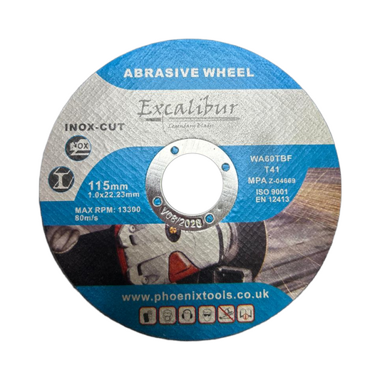 Metal Cutting Disc Excalibur 115 x 1mm Super Thin Stainless Steel Cutting Discs x10