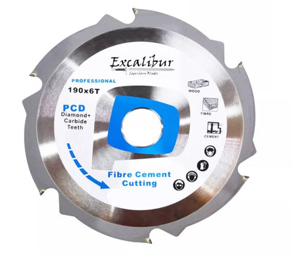 EXCALIBUR PCD Blade Fibre Cement Saw Blade 190mm x 30mm 6T - Polycrystalline