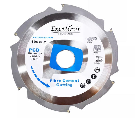 EXCALIBUR PCD Blade Fibre Cement Saw Blade 190mm x 30mm 6T - Polycrystalline