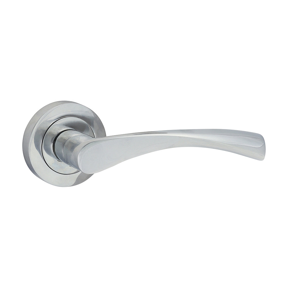 Edleston Lever On Rose Handles - Polished Chrome