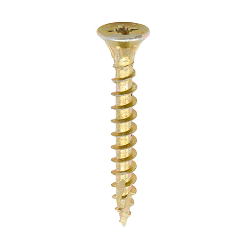 C2 Strong-Fix Multi-Purpose Premium Screws - PZ - Double Countersunk - Yellow, 3.5 x 25