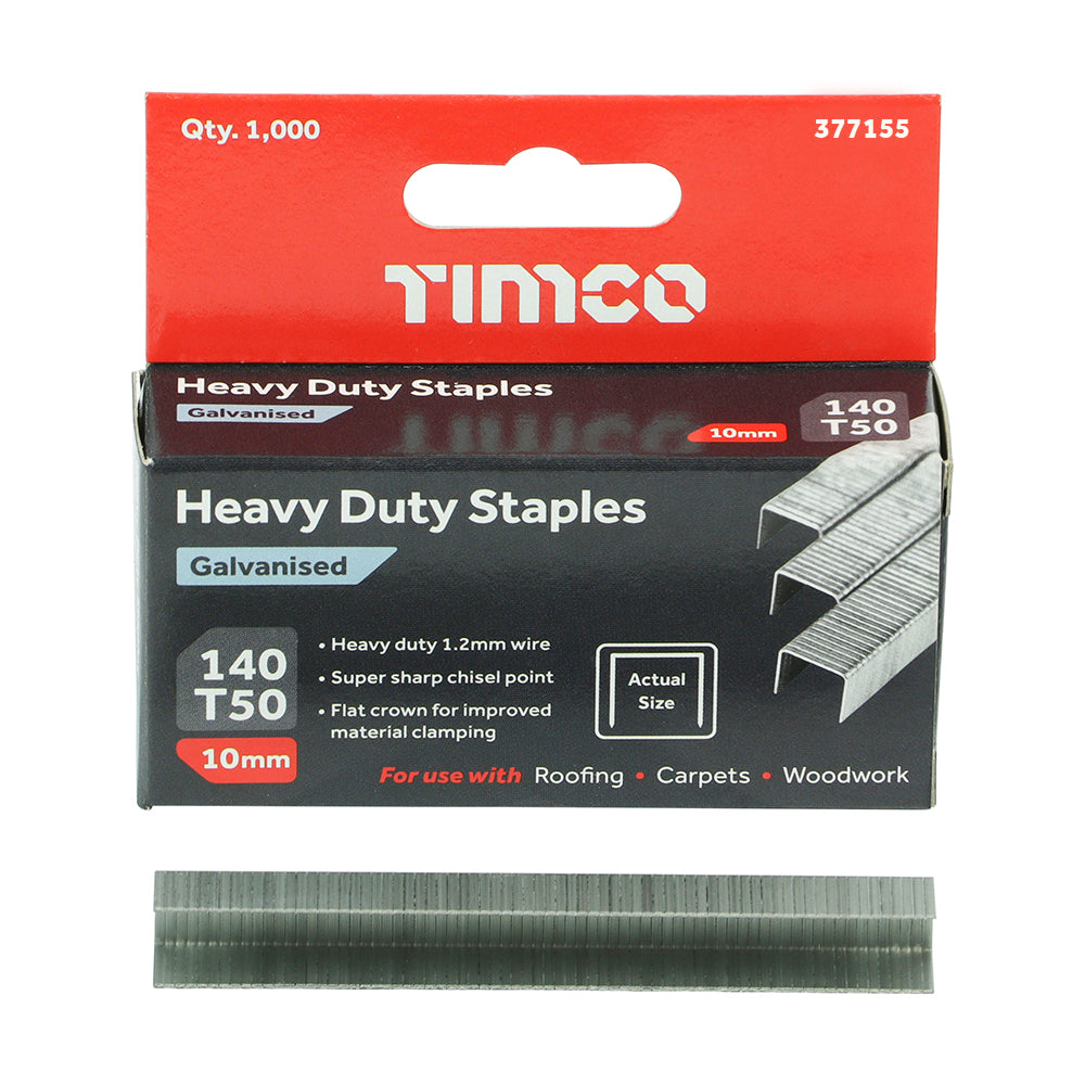 Heavy Duty Staples - Chisel Point - Galvanised - Bulk Box, 10mm