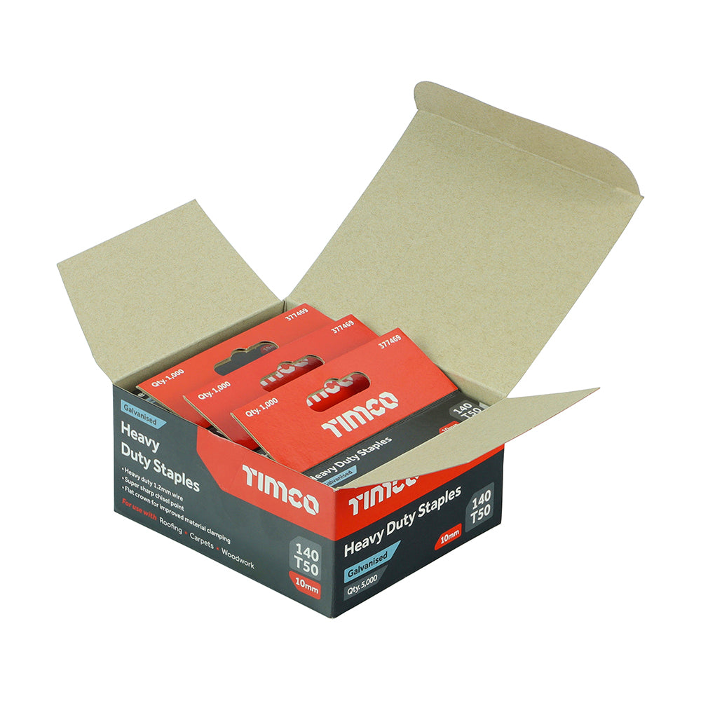 Heavy Duty Staples - Chisel Point - Galvanised - Bulk Box, 10mm