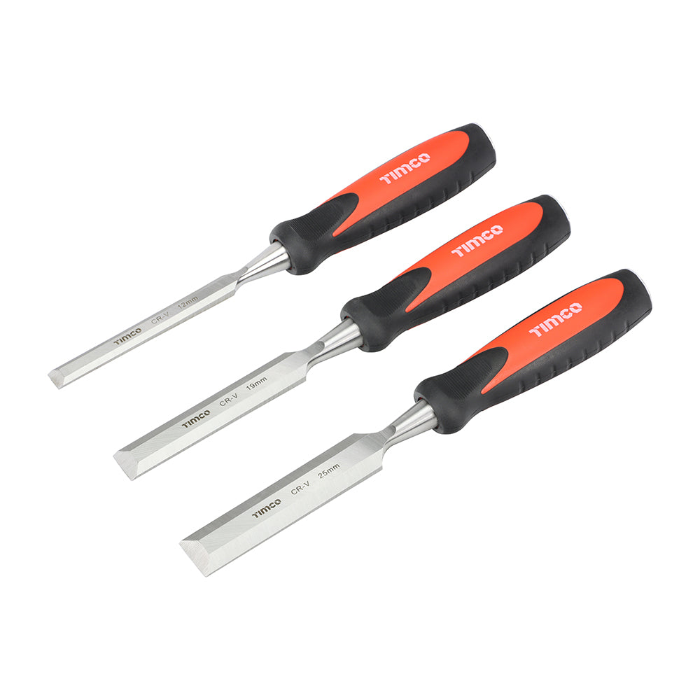 Bevel Edge Wood Chisel Set, 3pcs