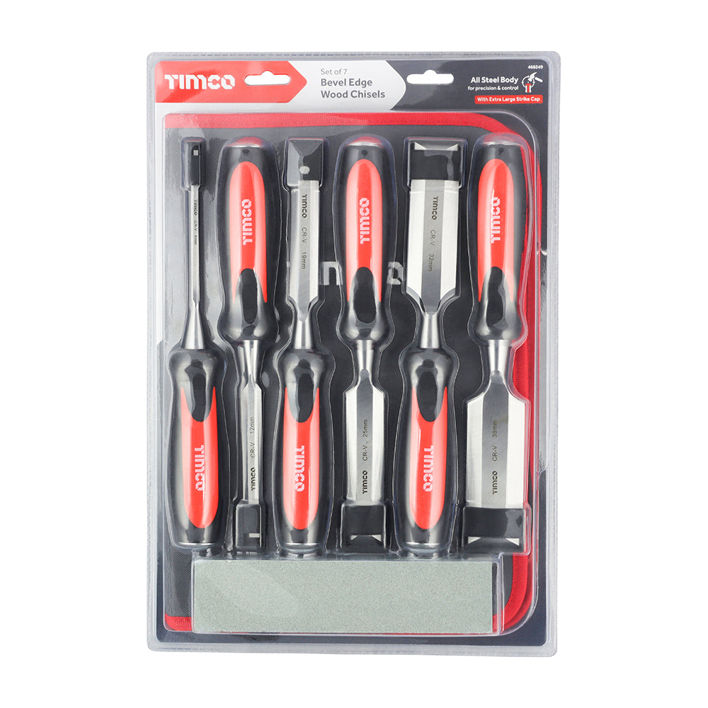 Bevel Edge Wood Chisel Set, 7pcs